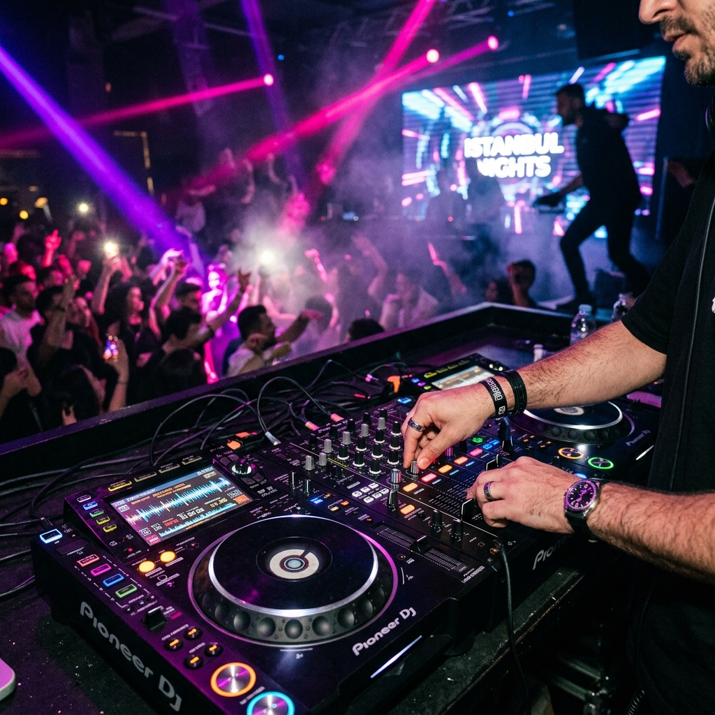 DJ mixer console